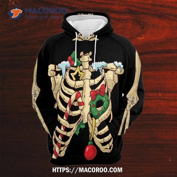 Skeleton Christmas All Over Print 3D Hoodie