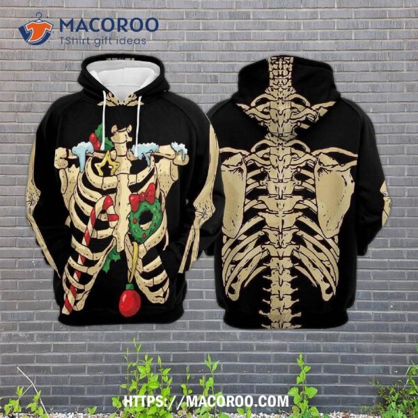 Skeleton Christmas All Over Print 3D Hoodie