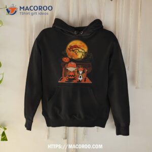 snoopy and charlie brown denver broncos sitting under moon halloween 2023 t shirt hoodie