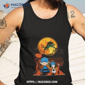 Snoopy And Charlie Brown Detroit Lions Sitting Under Moon Halloween 2023 T Shirt 3 snoopy and charlie brown detroit lions sitting under moon halloween 2023 t shirt tank top 3