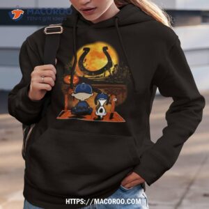 Snoopy And Charlie Brown Indianapolis Colts Sitting Under Moon Halloween 2023 T Shirt