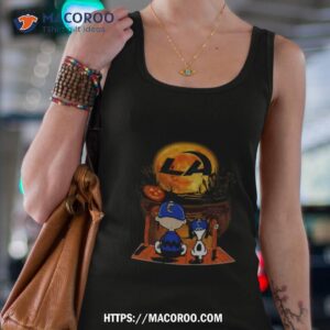 snoopy and charlie brown los angeles rams sitting under moon halloween 2023 t shirt tank top 4