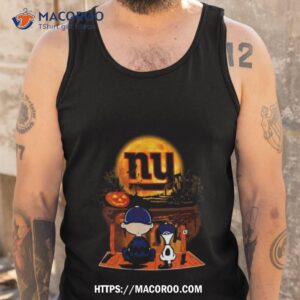 snoopy and charlie brown new york giants sitting under moon halloween 2023 t shirt tank top