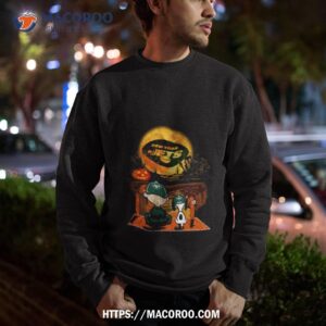 snoopy and charlie brown new york jets sitting under moon halloween 2023 t shirt sweatshirt