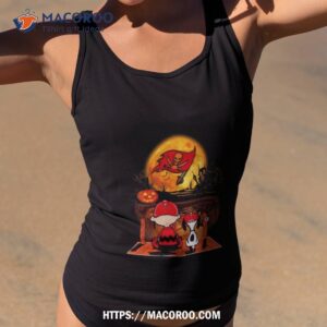 Snoopy And Charlie Brown Tampa Bay Buccaneers Sitting Under Moon Halloween 2023 T Shirt