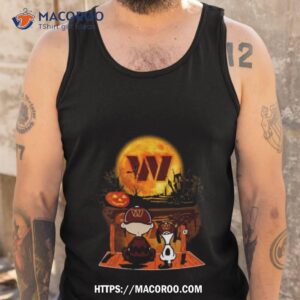 snoopy and charlie brown washington commanders sitting under moon halloween 2023 t shirt tank top