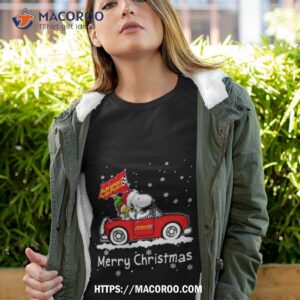 Snoopy And Woodstock Drive Car Advance Auto Parts Merry Christmas Shirt