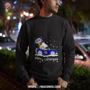 snoopy and woodstock drive car napa merry christmas shirt sweatshirt