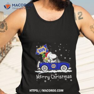 snoopy and woodstock drive car napa merry christmas shirt tank top 3