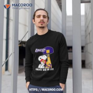 snoopy hug los angeles lakers forever win or lose shirt sweatshirt 1