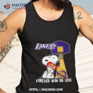 snoopy hug los angeles lakers forever win or lose shirt tank top 3