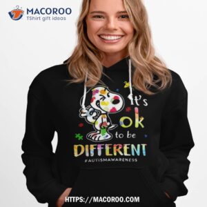 snoopy it s ok to be different autism awareness t shirt hoodie 1