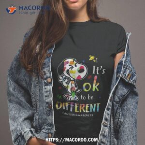 snoopy it s ok to be different autism awareness t shirt tshirt 2
