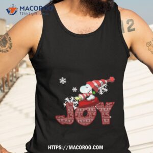 snoopy sleeping on joy christmas shirt tank top 3