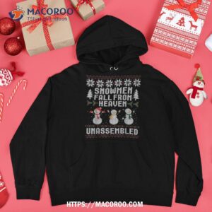 snow fall from heaven unassembled ugly sweater shirt hoodie