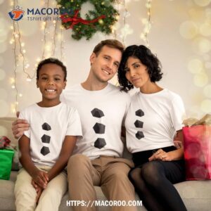 Snowman Coal Buttons Costume Shirt Christmas Tee