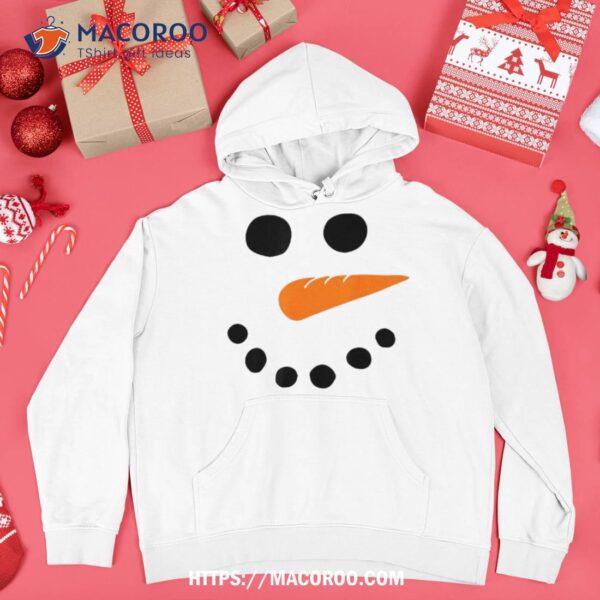 Snowman Costume Cute Face Carrot Nose Winter Cosplay Shirt