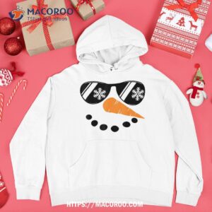 snowman face family christmas matching costume kid shirt hoodie