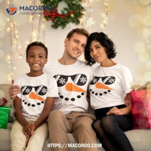 snowman face family christmas matching costume kid shirt tshirt