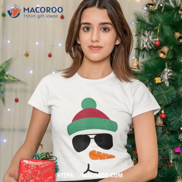 Snowman Funny Christmas Sunglasses Shirt