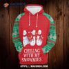 Chilling With My Snowmies All Over Print 3D Hoodie