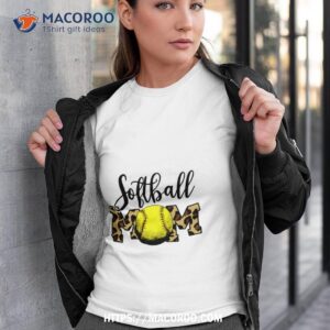Softball Baseball Ball Mom Leopard Funny Mother’s Day T Shirt