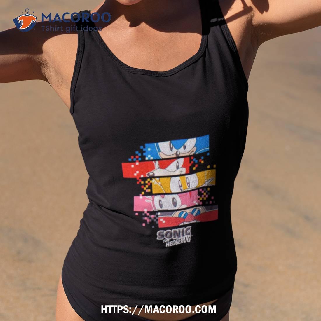 Sonic The Hedgehog Pixels Character Print Shirt Sonic The Hedgehog Pixels Character Print Shirt