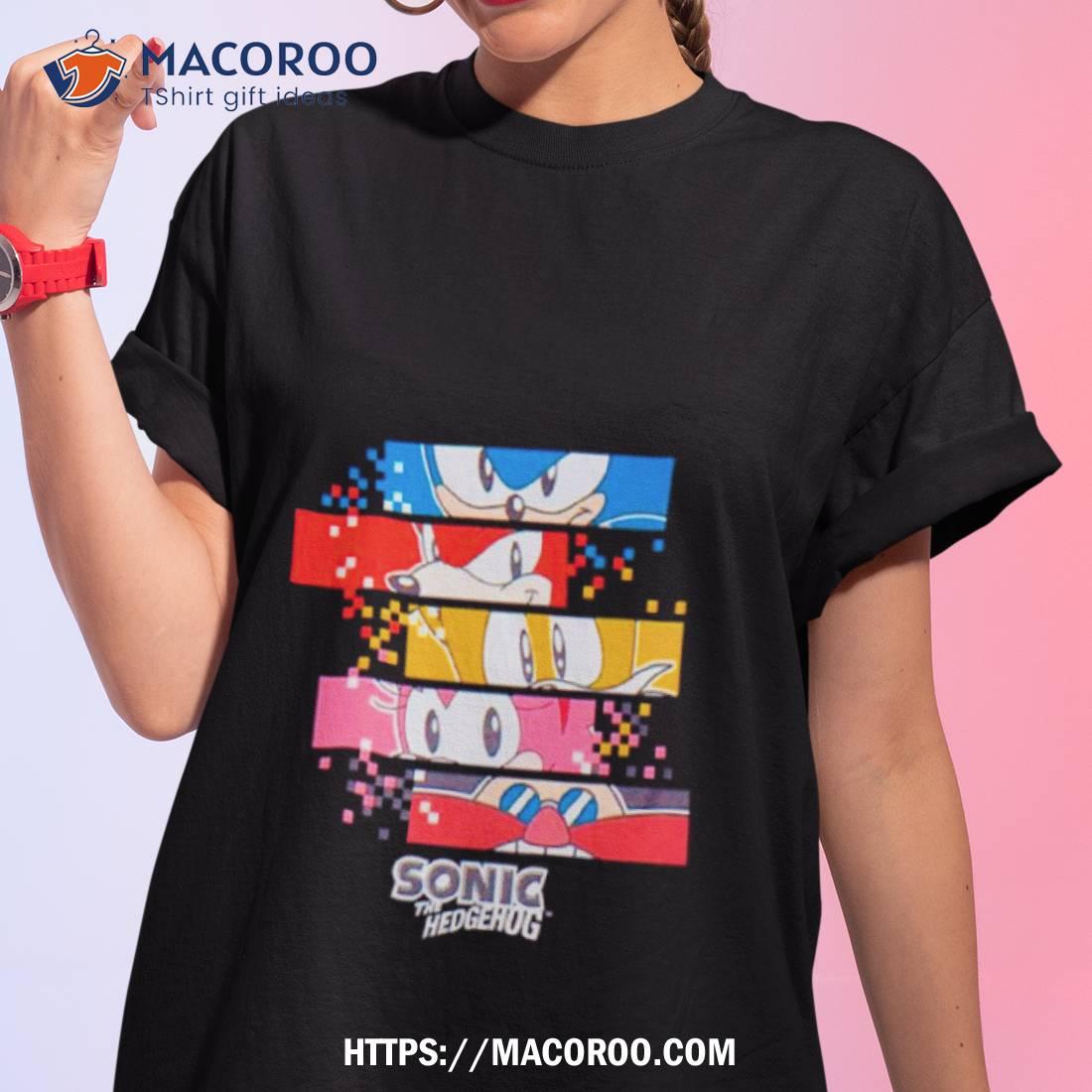 Sonic The Hedgehog Pixels Character Print Shirt Sonic The Hedgehog Pixels Character Print Shirt