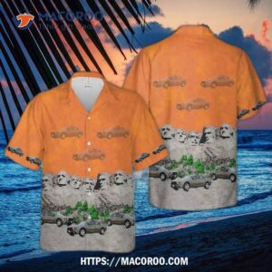 South Dakota Highway Patrol Car Mount Rushmore Hawaiian Shirt