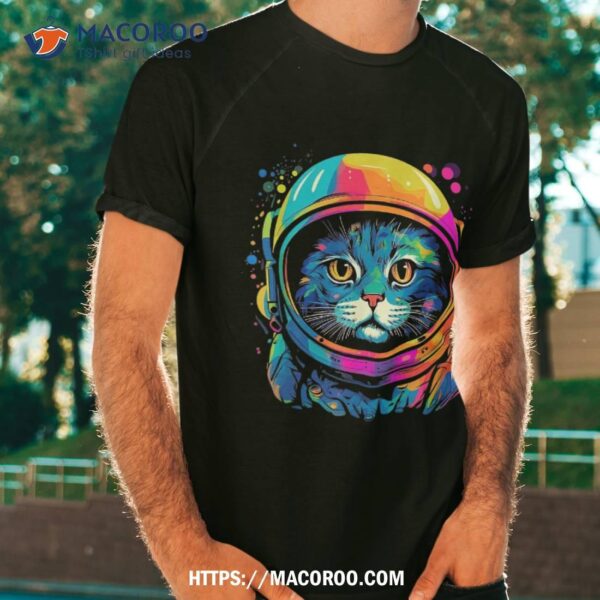 Space Gifts Cat Mom Dad Kids Astronaut Shirt