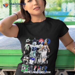 sports in dallas mike modano emmitt smith nolan ryan and dirk nowitzki signatures shirt tshirt 1