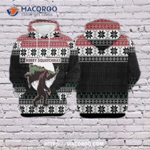 Merry Squatchmas All Over Print 3D Hoodie