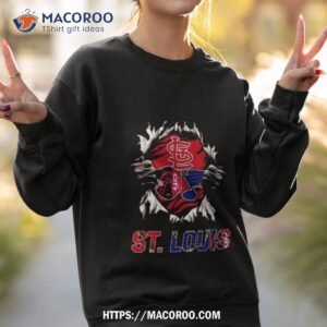 st louis cardinals st louis city sc st louis blues ripping tearing through logo batman shirt sweatshirt 2