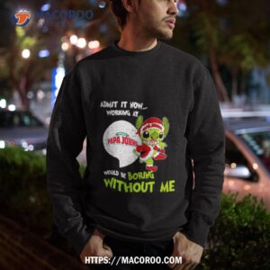 stitch admit it now working at pizza papa john s would be boring without me christmas 2023 shirt sweatshirt