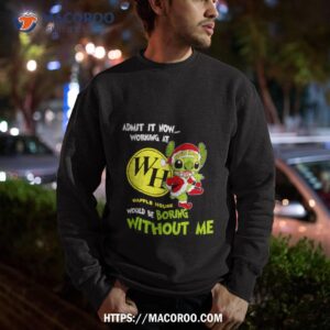 stitch admit it now working at waffle house would be boring without me christmas 2023 shirt sweatshirt