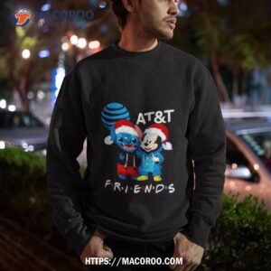 stitch and mickey mouse at and t friends merry christmas shirt sweatshirt