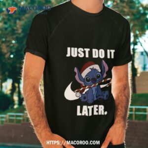 Stitch Nike Disney Just Do It Later Christmas Shirt