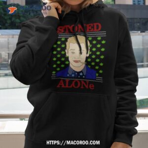 Stoned Alone Weed Home Alone Christmas Shirt