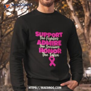 support fighters admire survivors breast cancer awareness shirt sweatshirt