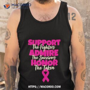 support fighters admire survivors breast cancer awareness shirt tank top