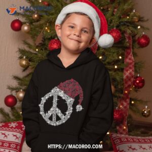 symbol hippie merry christmas peace sign xmas santa claus shirt hoodie