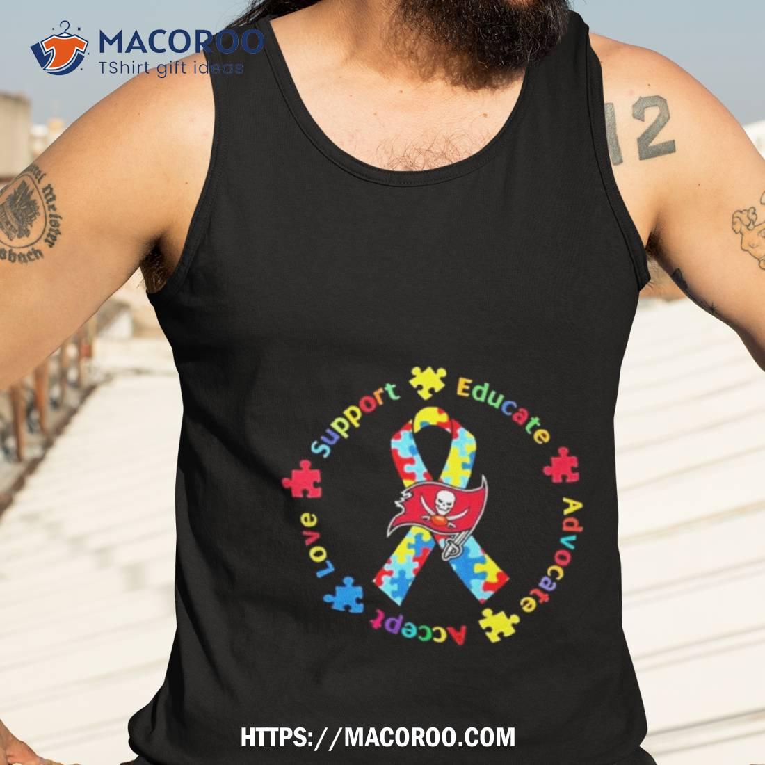 Tampa Bay Buccaneers Support Educate Advocate Accept Love Autism Awareness T Shirt Tampa Bay Buccaneers Support Educate Advocate Accept Love Autism Awareness T Shirt