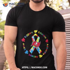 Tampa Bay Buccaneers Support Educate Advocate Accept Love Autism Awareness T Shirt