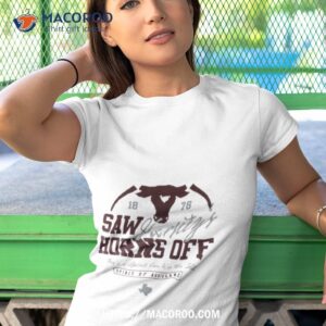 texas a amp m saw varsity s horns off white t shirt tshirt 1