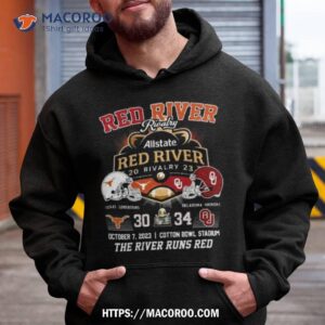 Texas Longhorns Vs Oklahoma Sooners 30 34 All State Red River 2023 The River Runs Red T Shirt