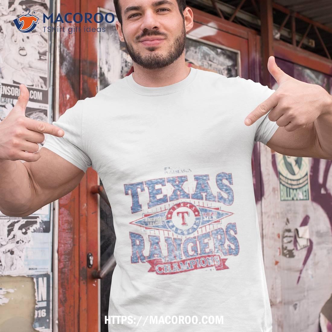 Texas Rangers ’47 2023 American League Champions Franklin Retro T Shirt Texas Rangers ’47 2023 American League Champions Franklin Retro T Shirt
