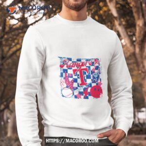 texas rangers blue checkerboard shirt sweatshirt