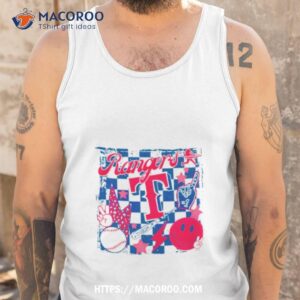 texas rangers blue checkerboard shirt tank top