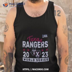 texas rangers majestic threads 2023 world series tri blend t shirt tank top