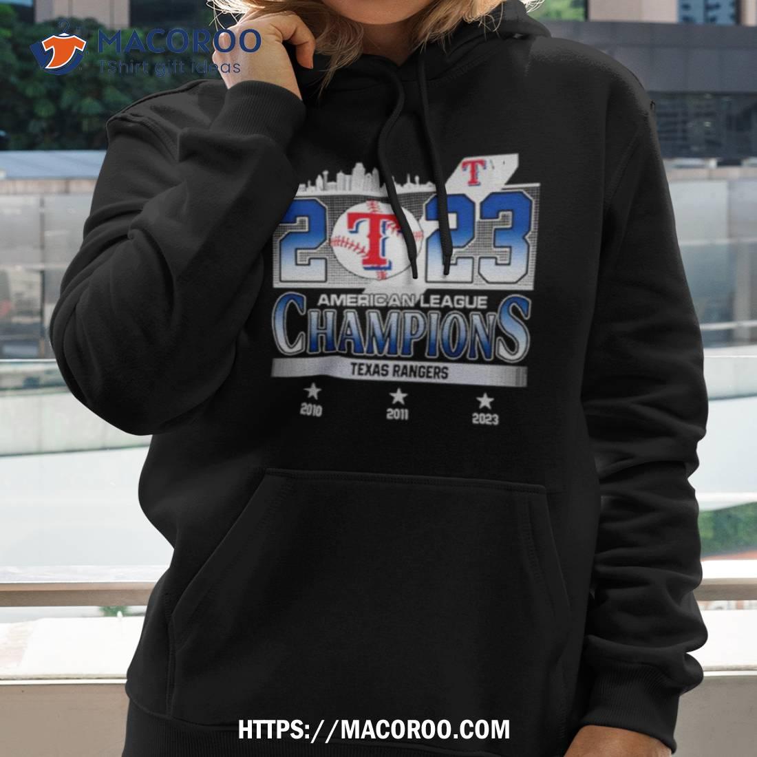 Texas Rangers Skyline 2023 American League Champions 2010 2011 2023 Shirt Texas Rangers Skyline 2023 American League Champions 2010 2011 2023 Shirt